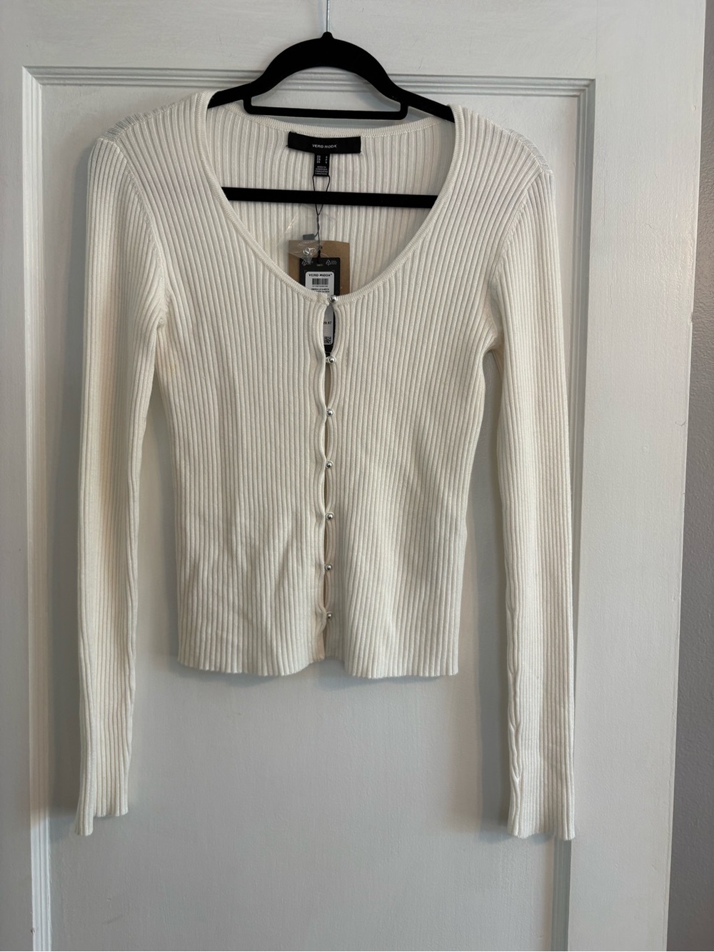NWT Vero Moda Ribbed Knitted Cardigan in Birch Size Small